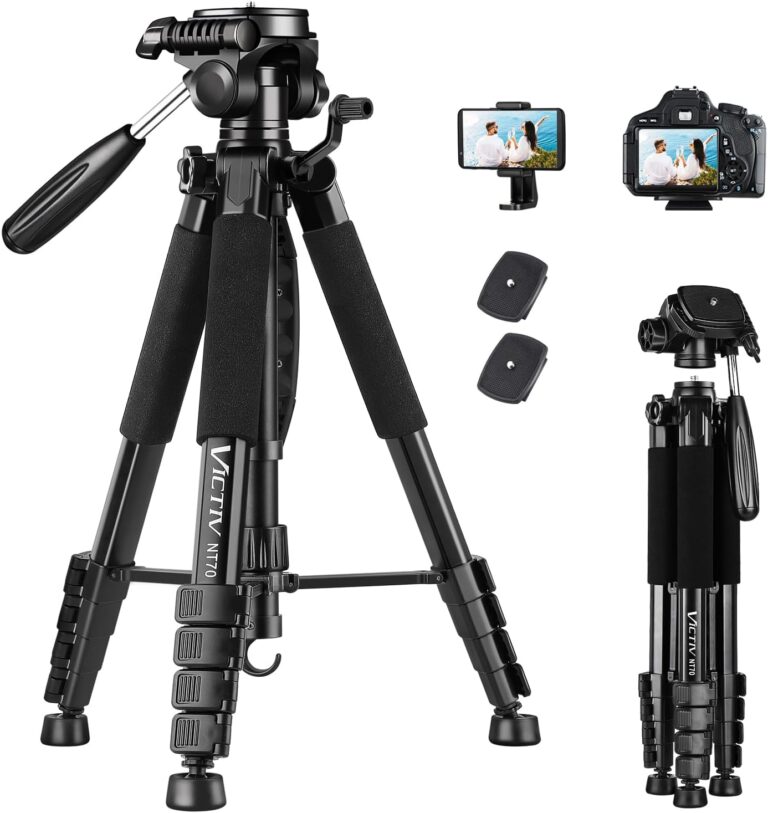 VICTIV 74” Aluminum Camera & Phone Tripod