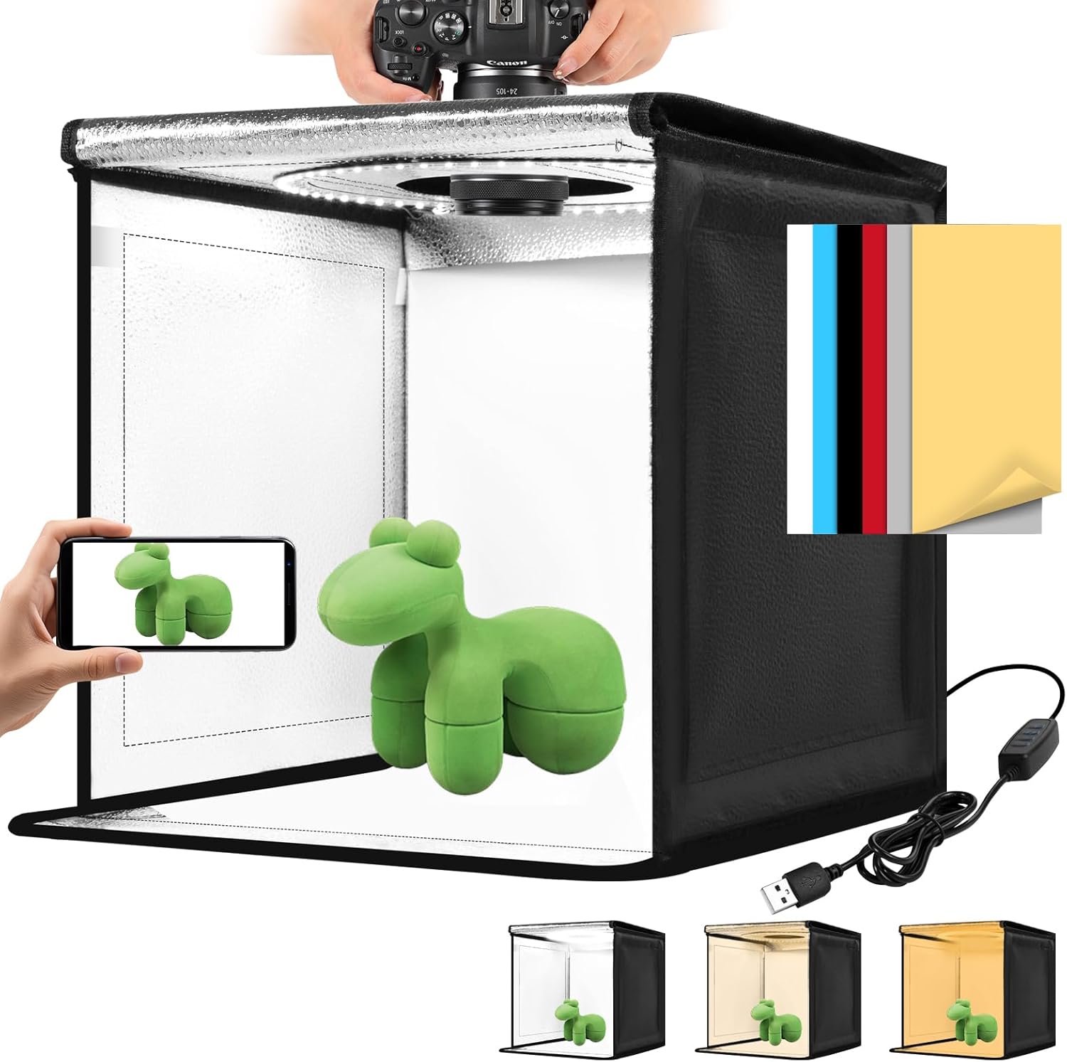 Photography Light Box with Dimmable LED Lights